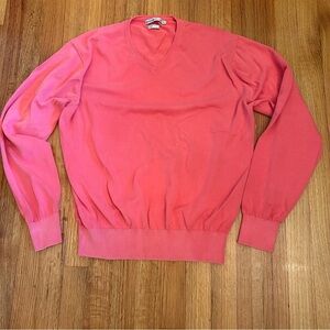 Peter Millar Sweater Mens Size M  Pullover Pink V Neck Cotton Casual Adult (n